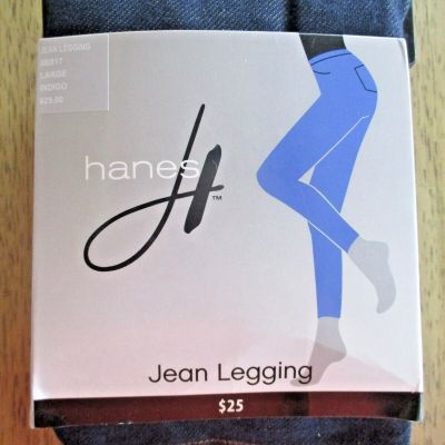 NWT HANES WOMENS JEANS INDIGO COLOR LEGGINGS size L 12-14 RETAILS $25.00